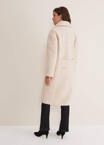 Phase Eight Quinn Textured Cocoon Coats White USA | 7352416-GD